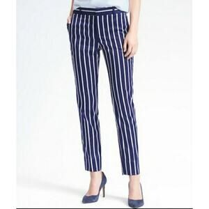 BANANA REPUBLIC Ryan Navy Slim Straight-Fit Luxe Twill Striped Pant  // 2